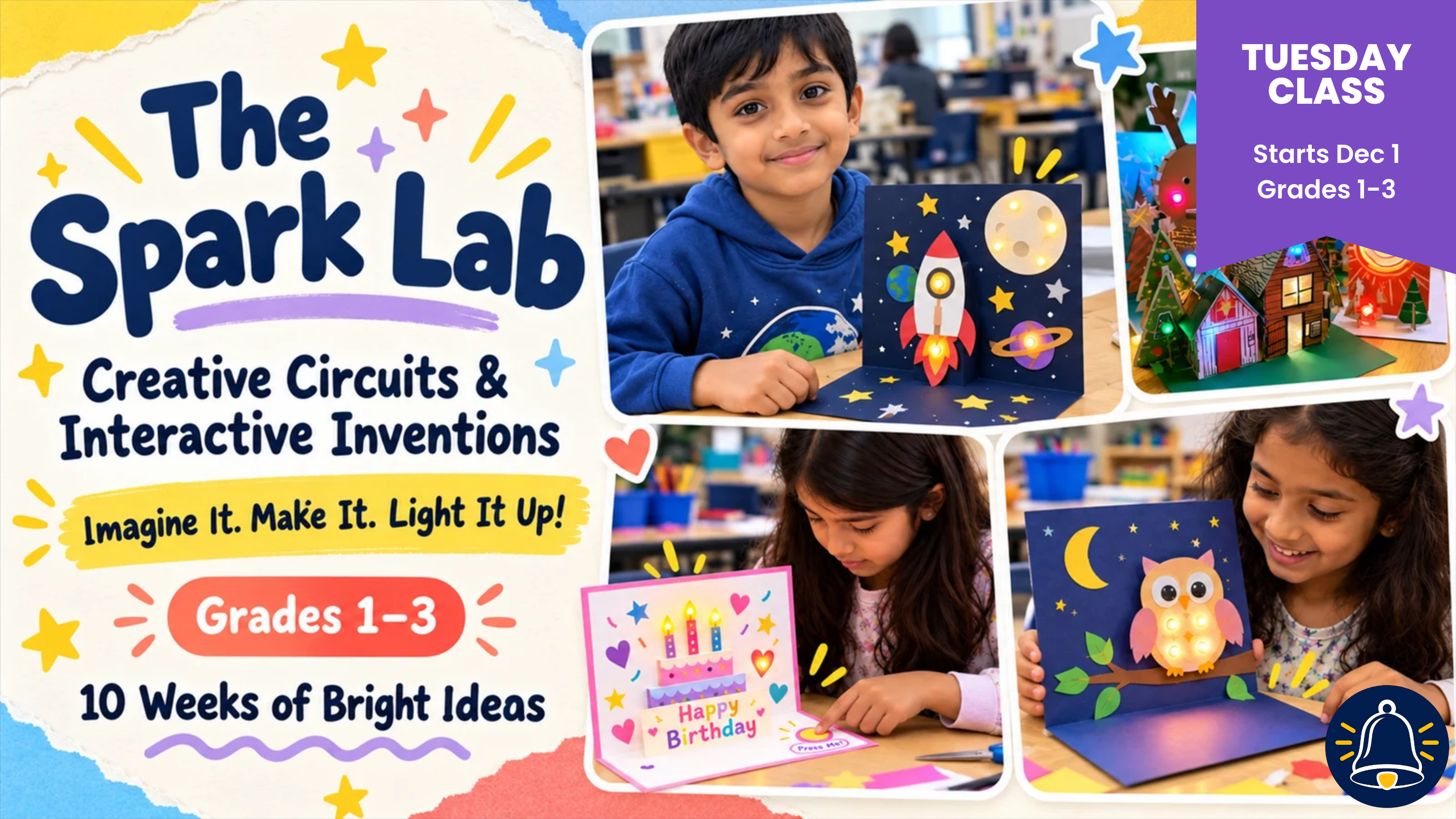The Spark Lab where creative circuits and interactive inventions help your students imagine, make it and then light it up!
